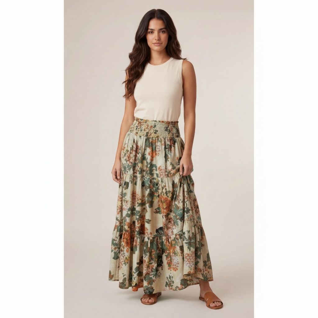 Printed Maxi Skirt