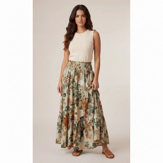 Printed Maxi Skirt