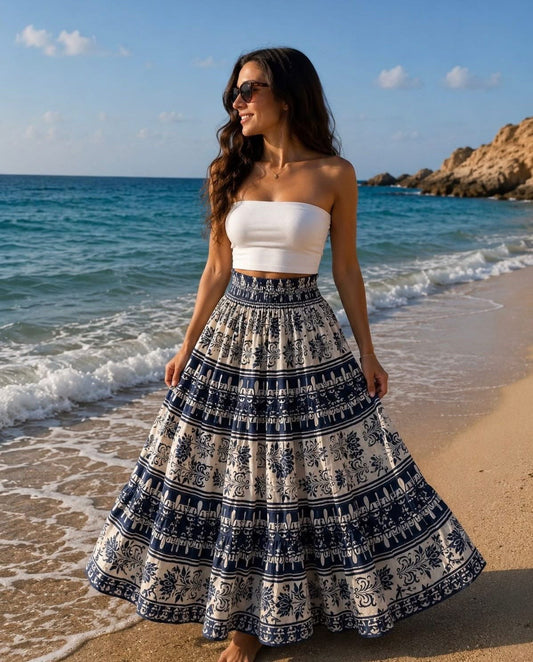 Printed Maxi Skirt