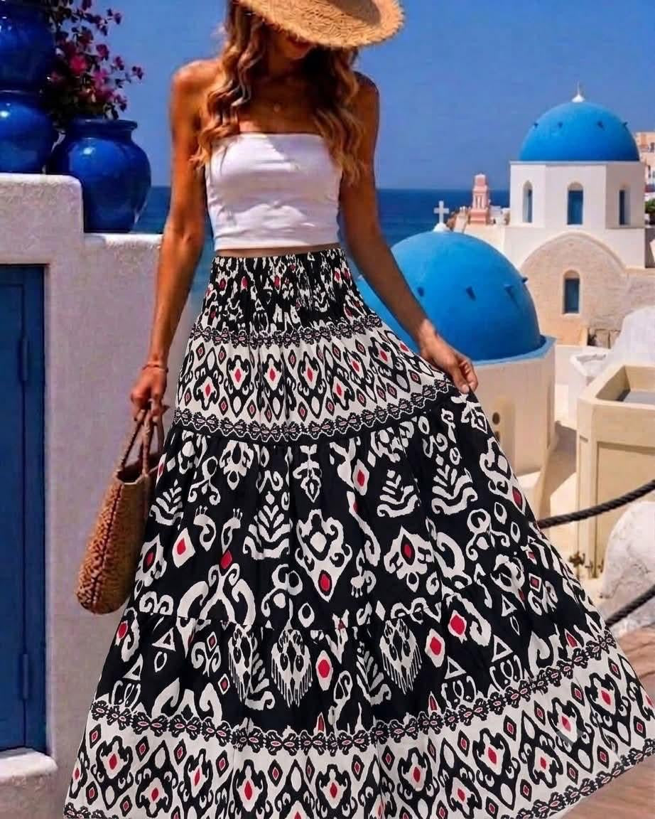 Printed Maxi Skirt
