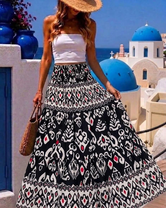 Printed Maxi Skirt