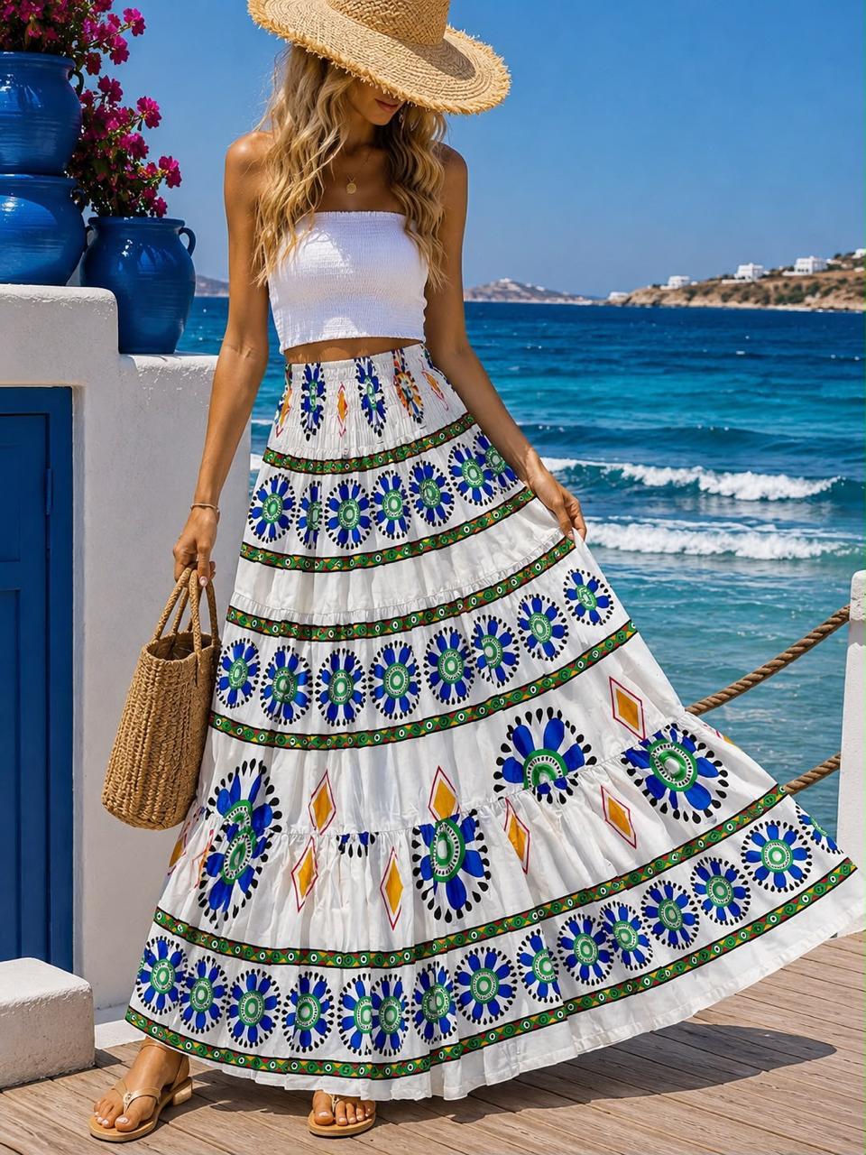 Printed Maxi Skirt