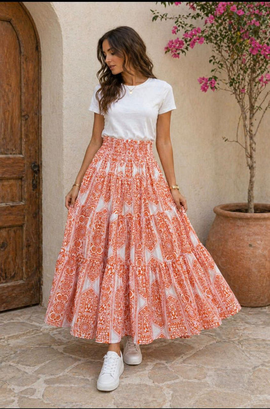 Printed Maxi Skirt