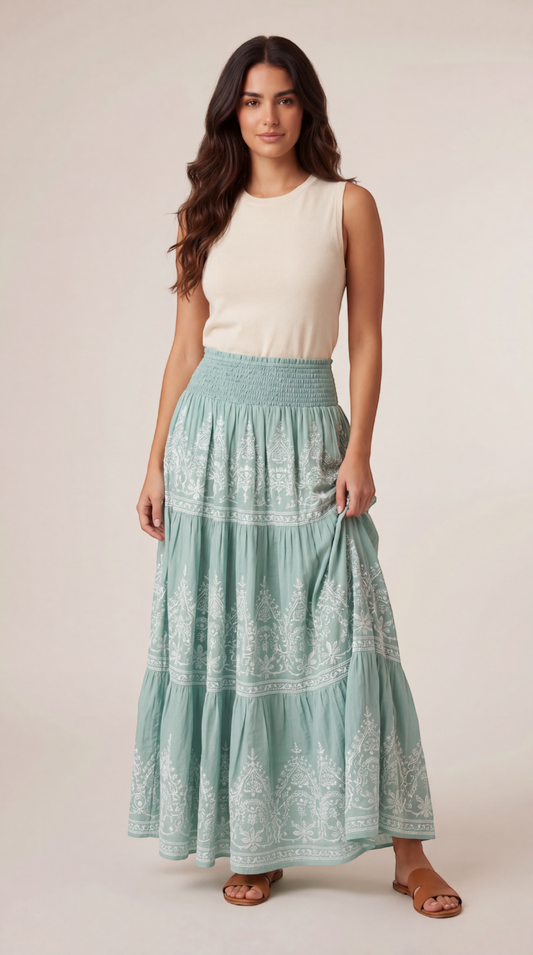 Printed Maxi Skirt