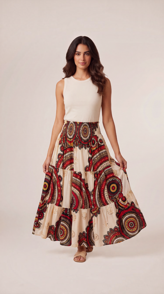 Printed Maxi Skirt