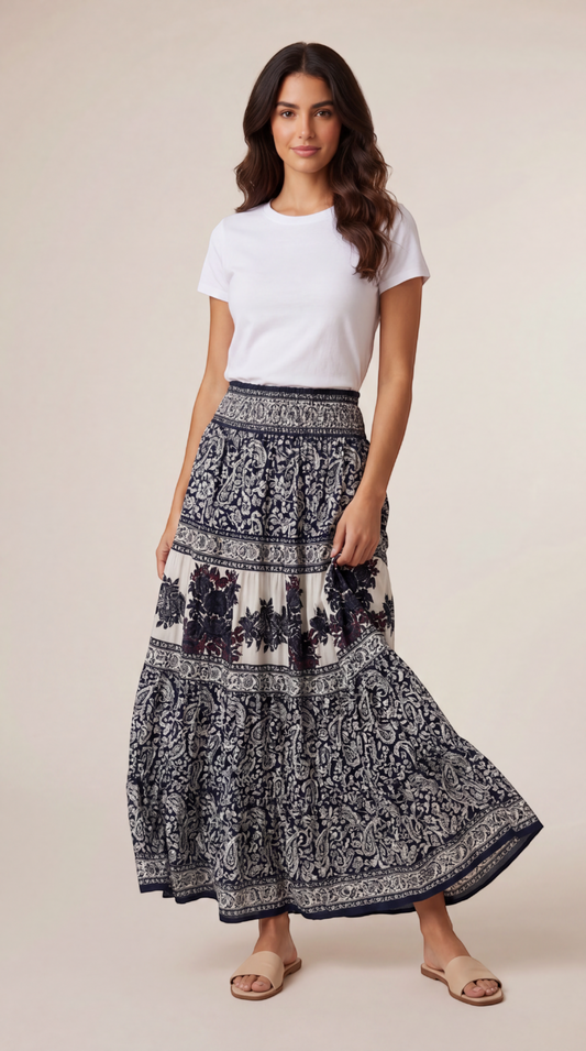 Printed Maxi Skirt