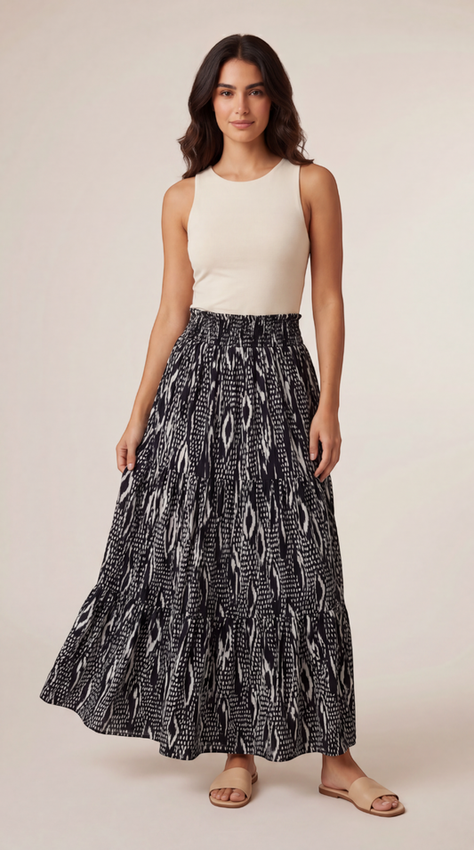Printed Maxi Skirt