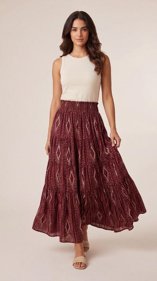 Printed Maxi Skirt