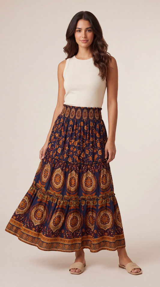 Printed Maxi Skirt