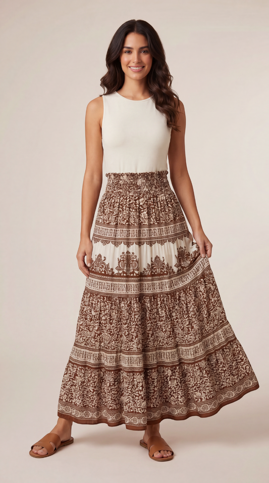 Printed Maxi Skirt