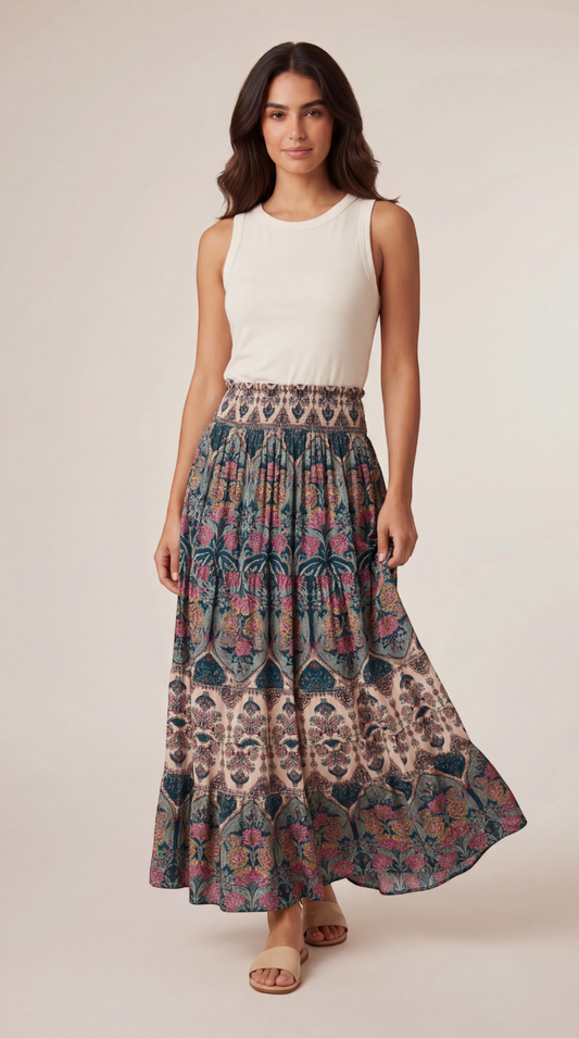 Printed Maxi Skirt