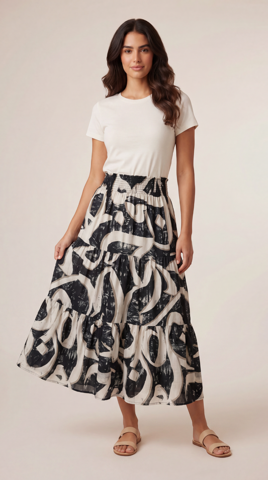 Printed Maxi Skirt
