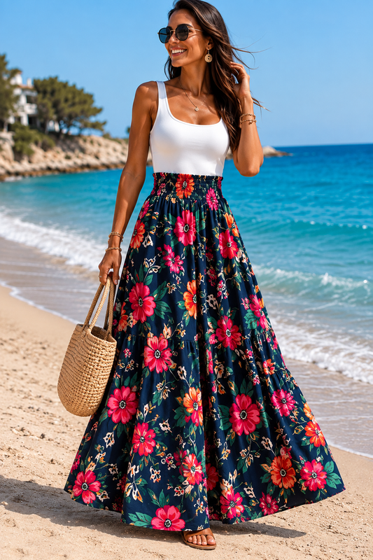 Printed Maxi Skirt